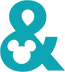 An ampersand with a Mickey Mouse silhouette inside of it